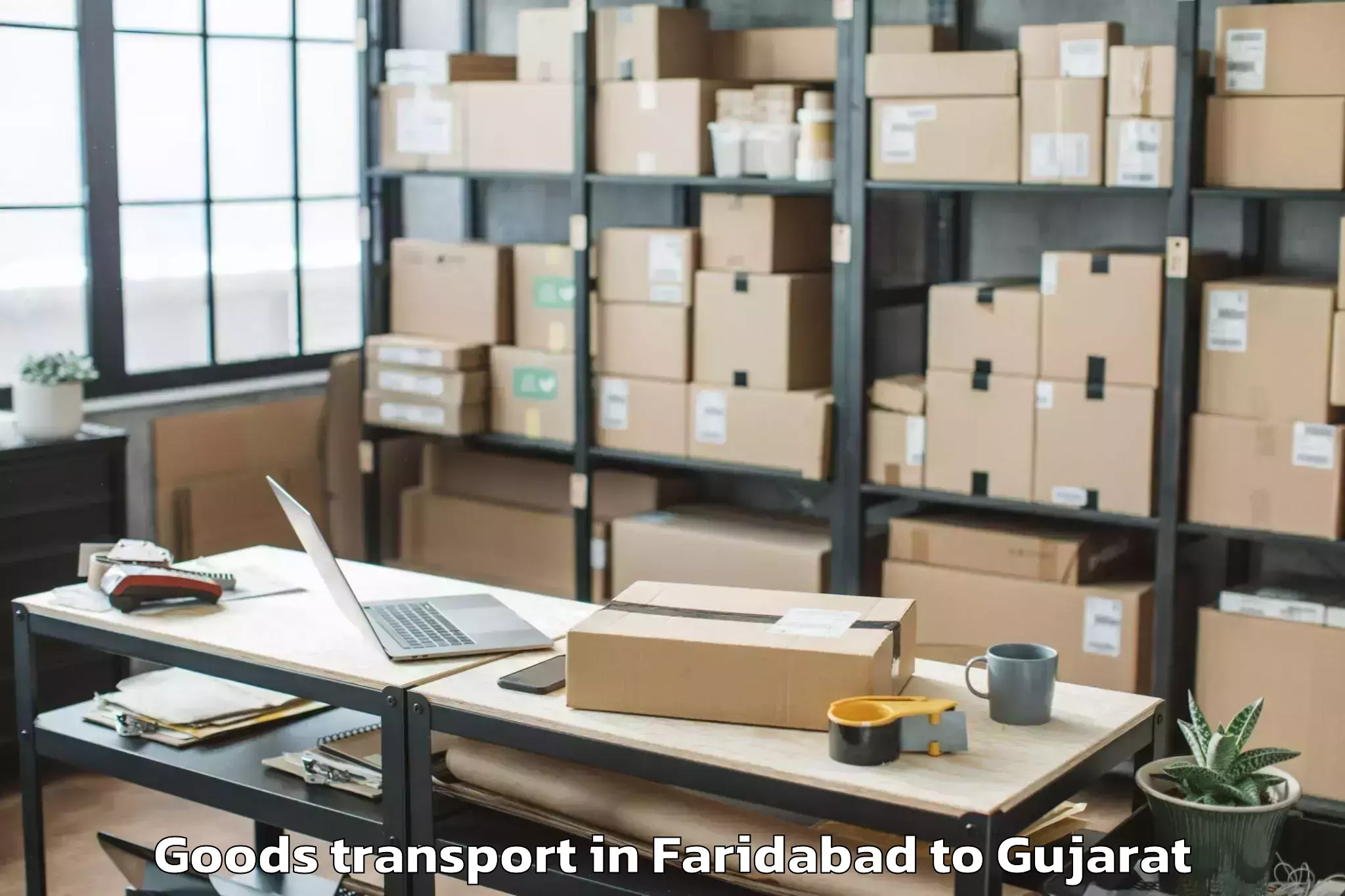 Discover Faridabad to Kotda Sangani Goods Transport